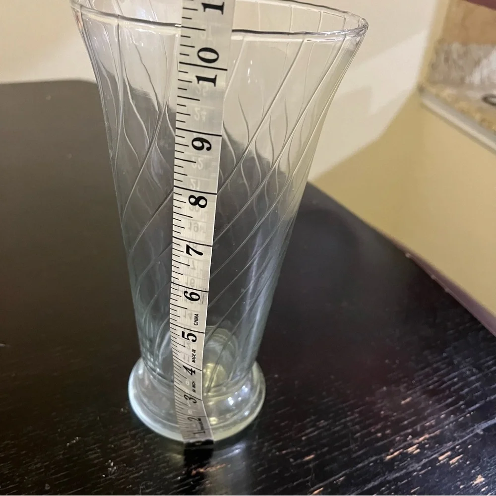 Large Clear Glass Vase 19.5 inches tall 5.5 inches wide